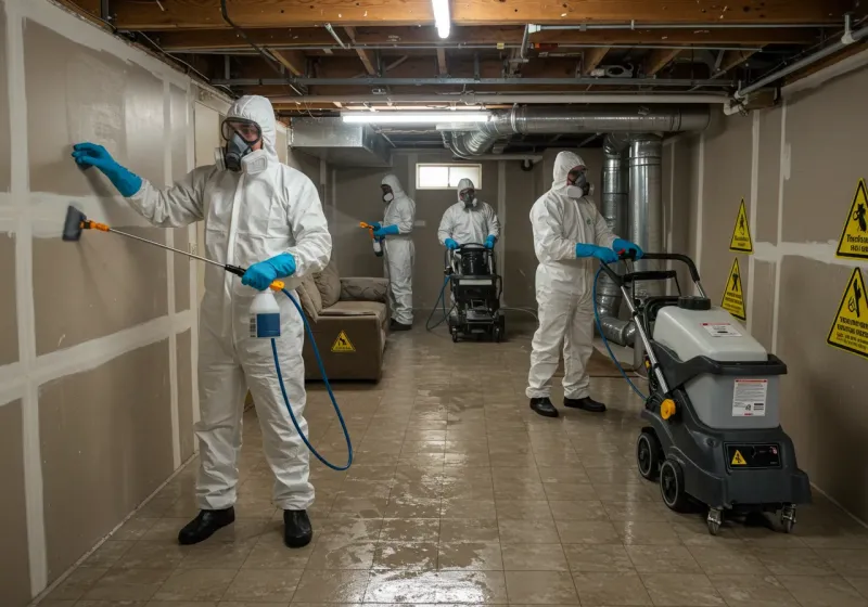 Basement Moisture Removal and Structural Drying process in Grabill, IN